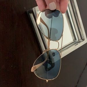 Ray ban aviator sunglasses blue and gold